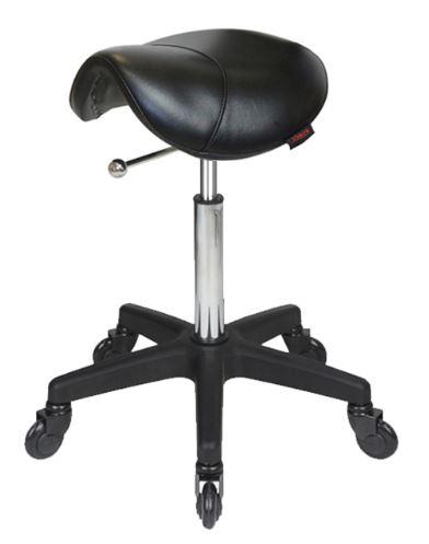 Saddle Stool Black with Click'NClean Wheels