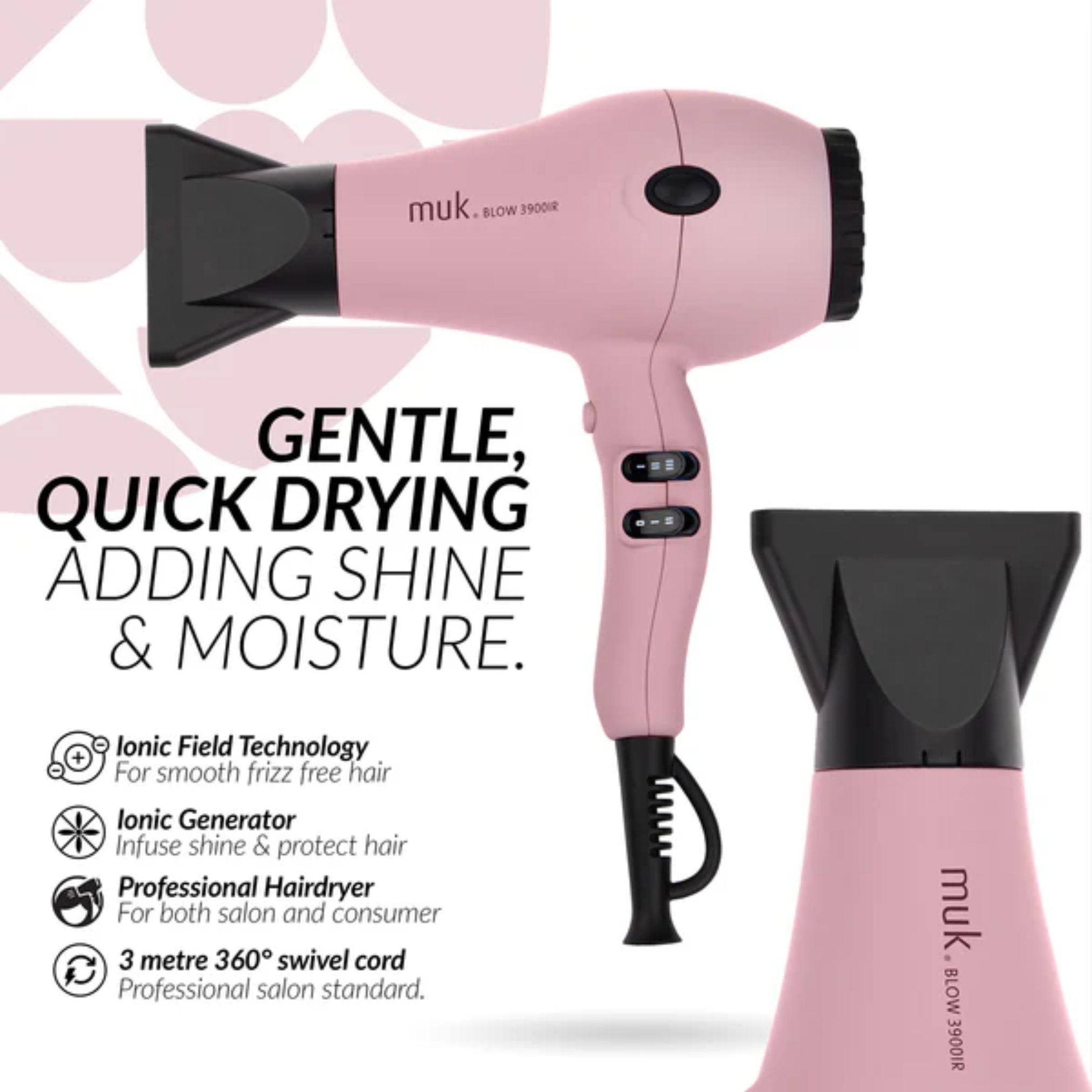MUK LE Blow Dryer PINK + Bonus