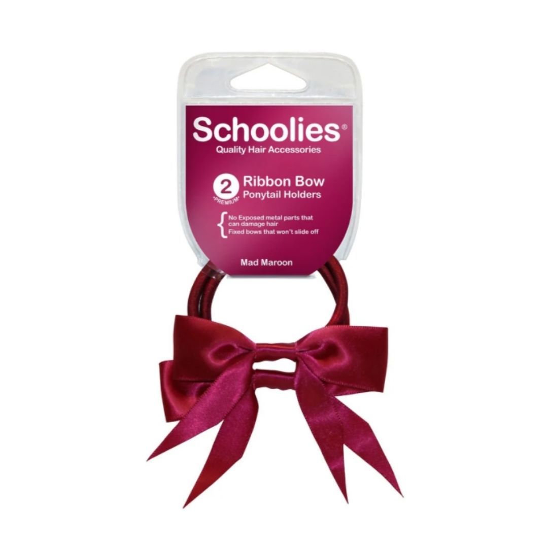 SC134 Ribbon Hair Ties Maroon