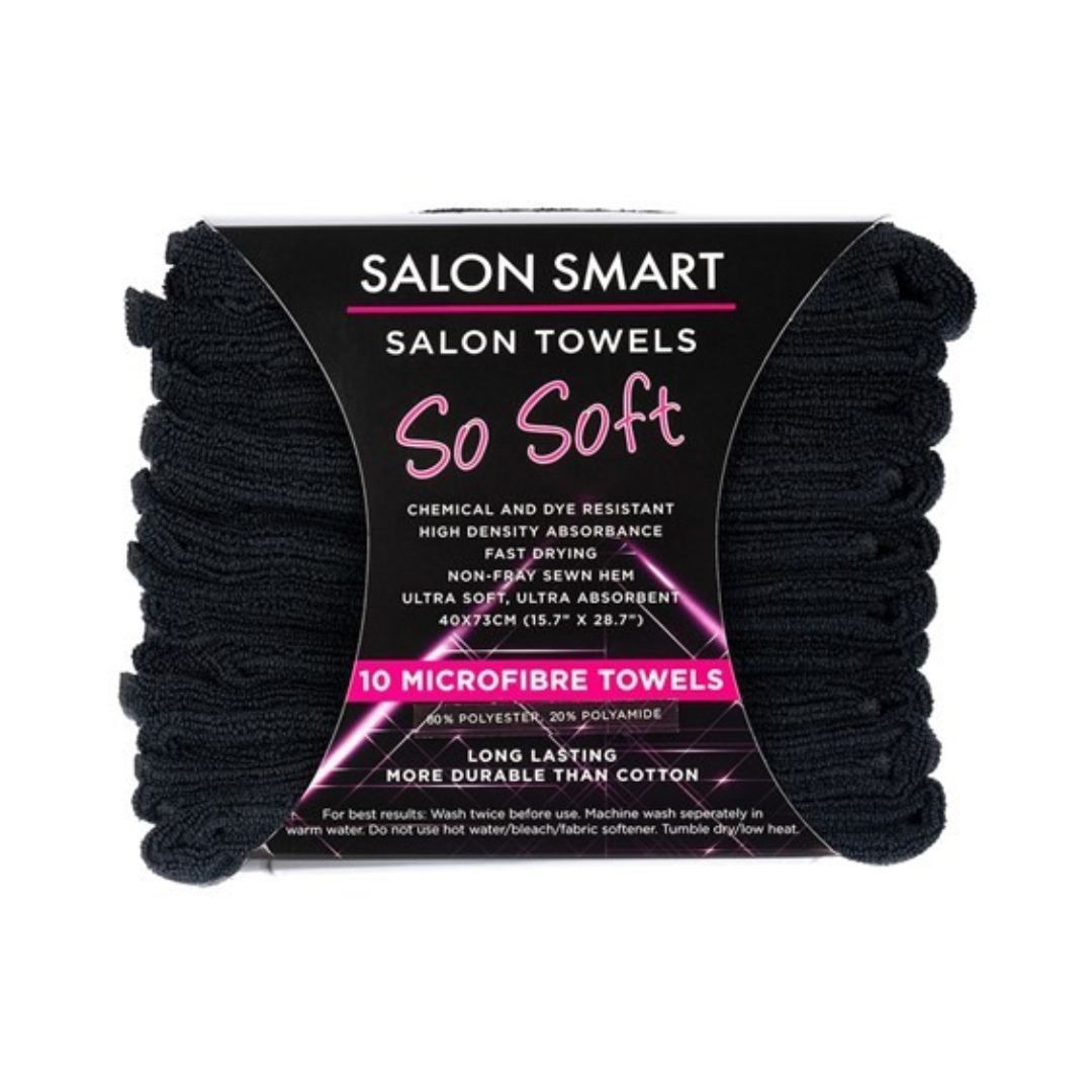 So Soft Black Microfibre Towels 10pk