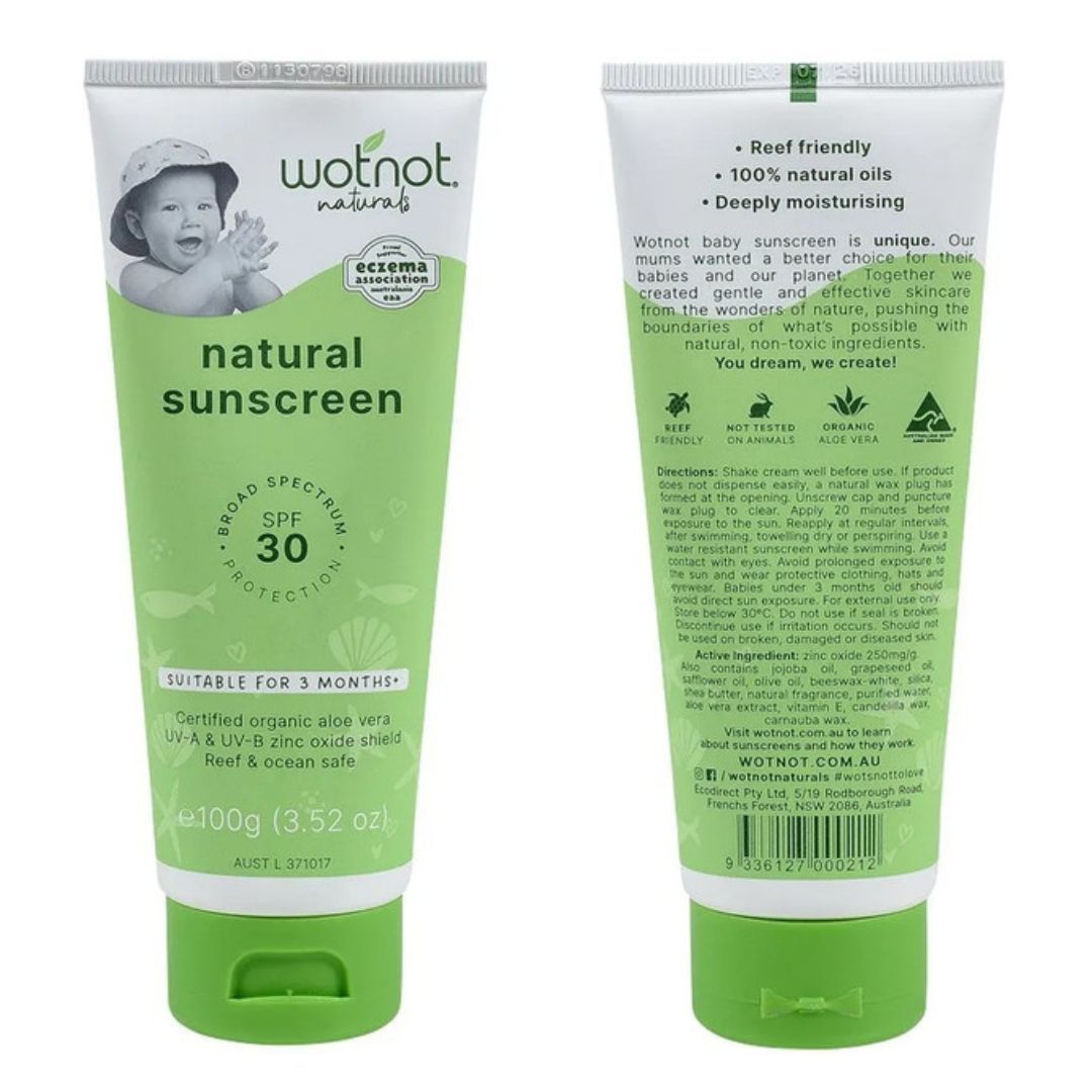 Wotnot SPF30 Natural Baby Sunscreen 100g