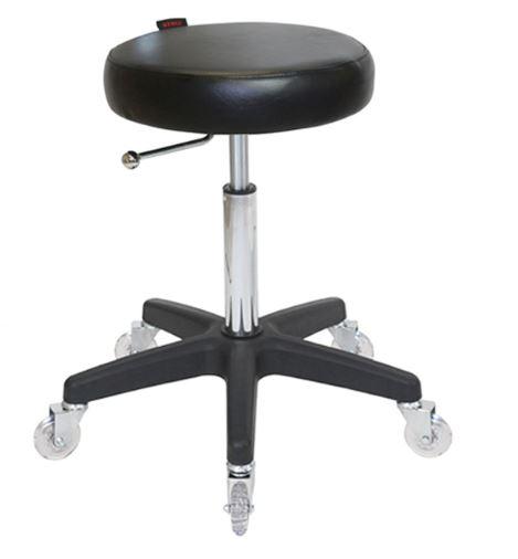 Turbo Stool Black with Clear Wheels