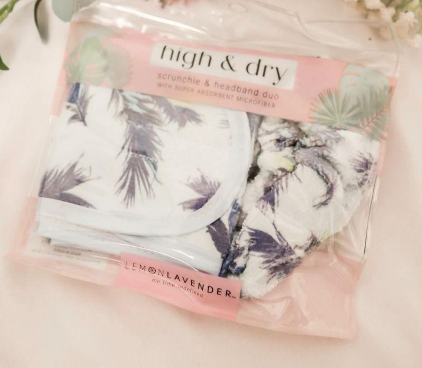 Lemon Lavender High & Dry Headband and Scrunchie Duo