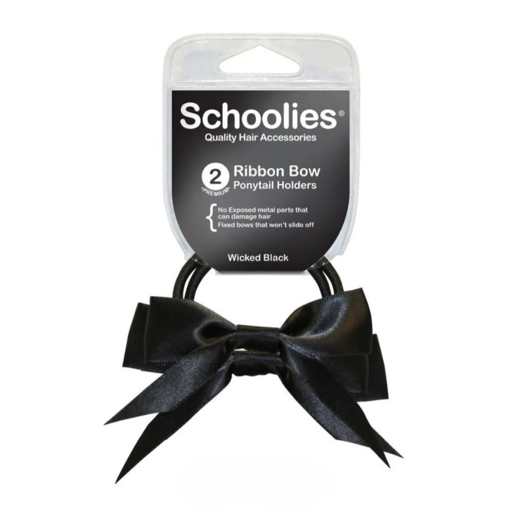 SC138 Ribbon Hair Ties Black
