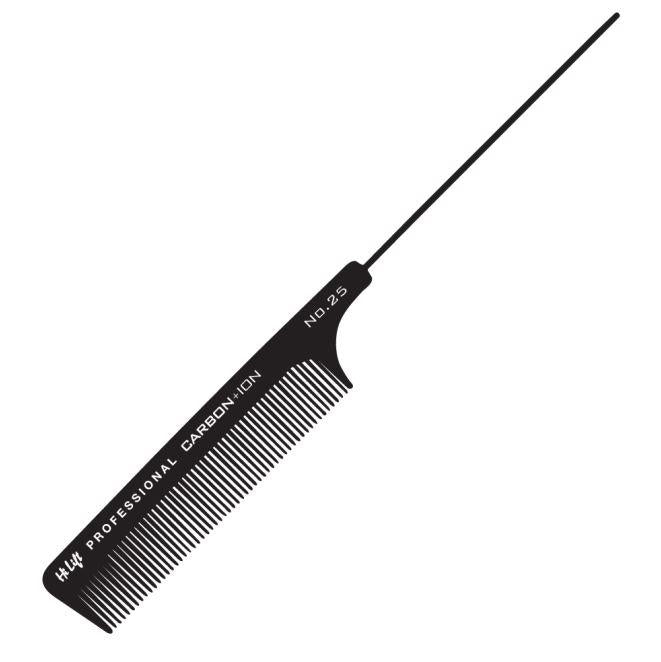 Hi Lift Metal Tail Comb Carbon No. 25