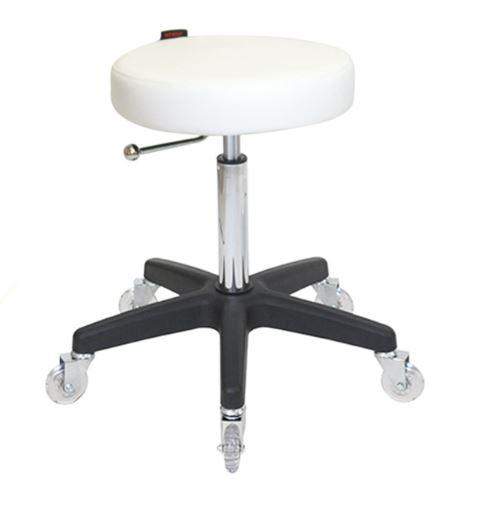 Turbo Stool White with Clear Wheels