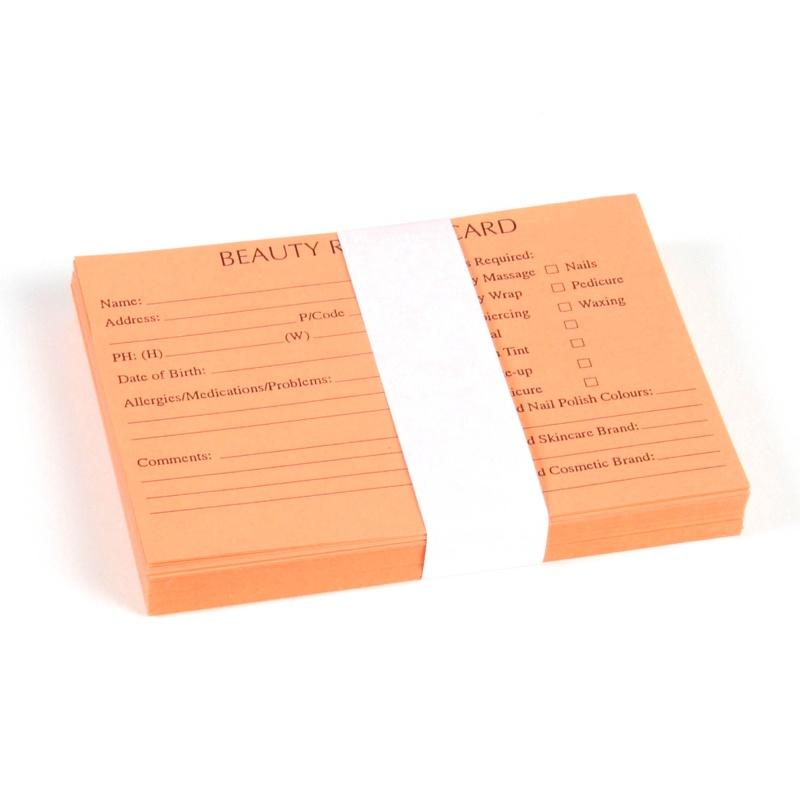 Beauty Therapy Record Cards